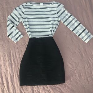 Long sleeve black and white stripes size small